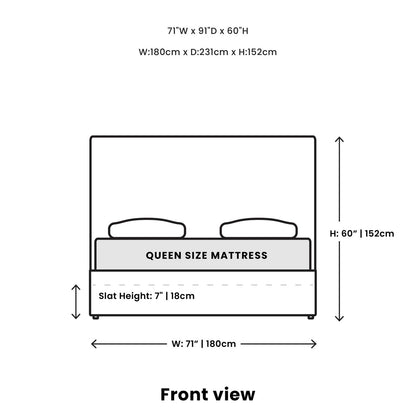 Faye Queen Bed - Off White Boucle