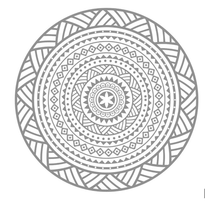 Fiesta Round Charcoal Grey Indoor/Outdoor Plastic Rug - Erbanica