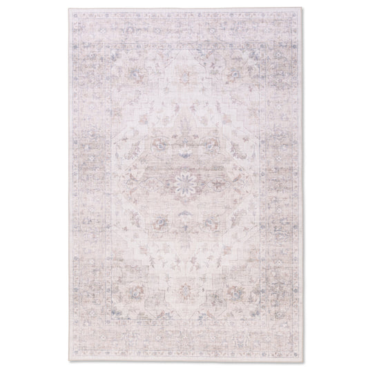 Magnolia White Bloom Premium Washable Rug - Erbanica