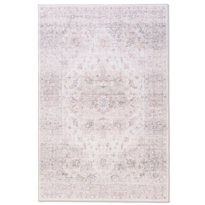 Magnolia White Bloom Premium Washable Rug - Erbanica