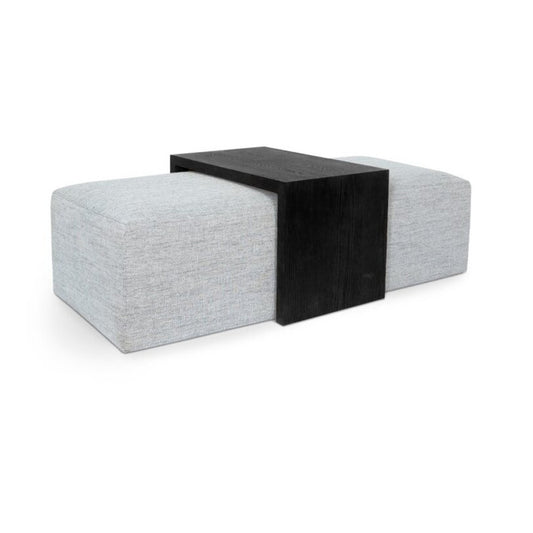 Forest Coffee Ottoman - Stone and Black