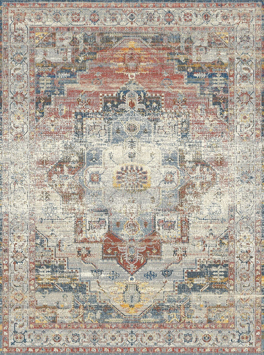 Heirloom Transitional Red Grey Rug