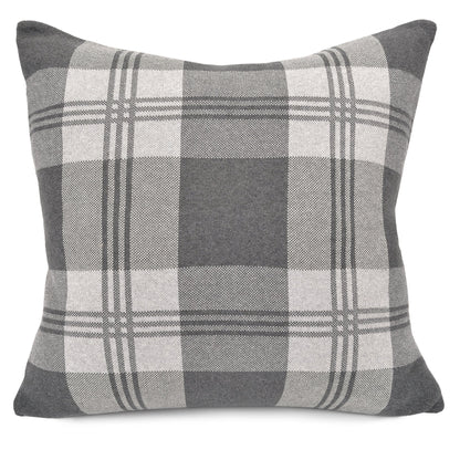 James Plaid Pillow and Throw Set - Grey
