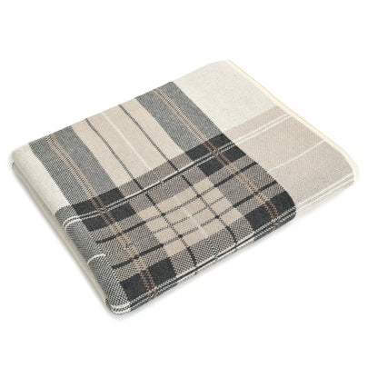 Naomi Plaid Pillow and Throw Set - Ivory