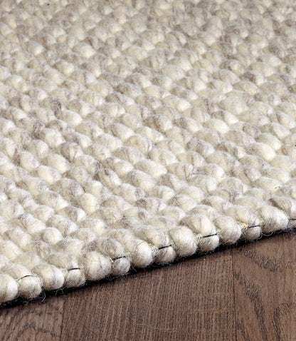 Chinook Ivory Grey Wool Indoor Rug, Area rug, Indoor carpet, Handmade, Soft