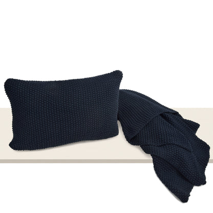 Jamie Pillows and Throw Set - Navy