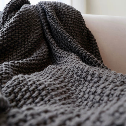 Jamie Pillow and Throw Set - Charcoal