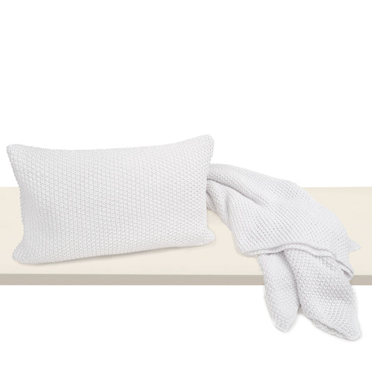 Jamie Pillow and Throw Set - White