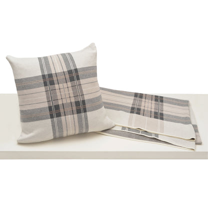 Naomi Plaid Pillow and Throw Set - Ivory