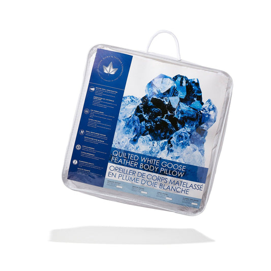 Quilted White Goose Feather Body Pillow - Canadian Down & Feather Company 