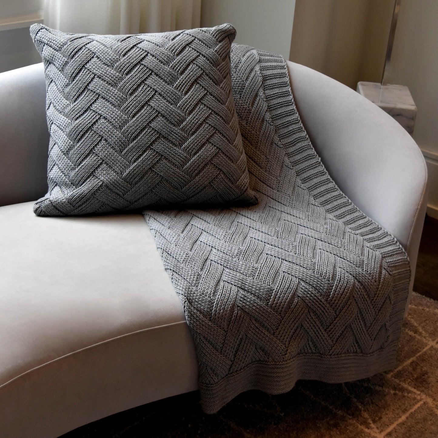 Racquel Pillow and Throw Set - Grey