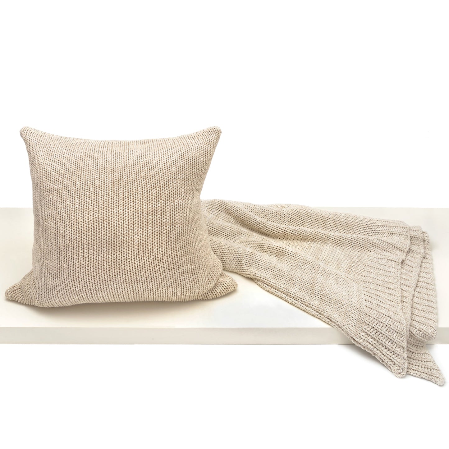 Sierra Pillow and Throw Set - Oatmeal