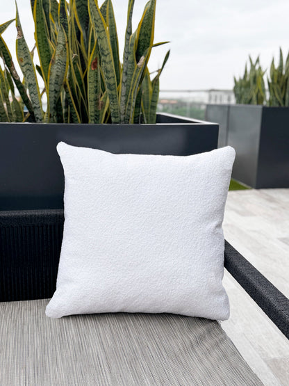 White Boucle Indoor Outdoor Collection - Pillows, Placemats, Table Runners with PureAir Tech