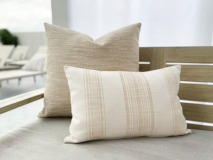 Dreamy Weave Beige Indoor Outdoor Pillows