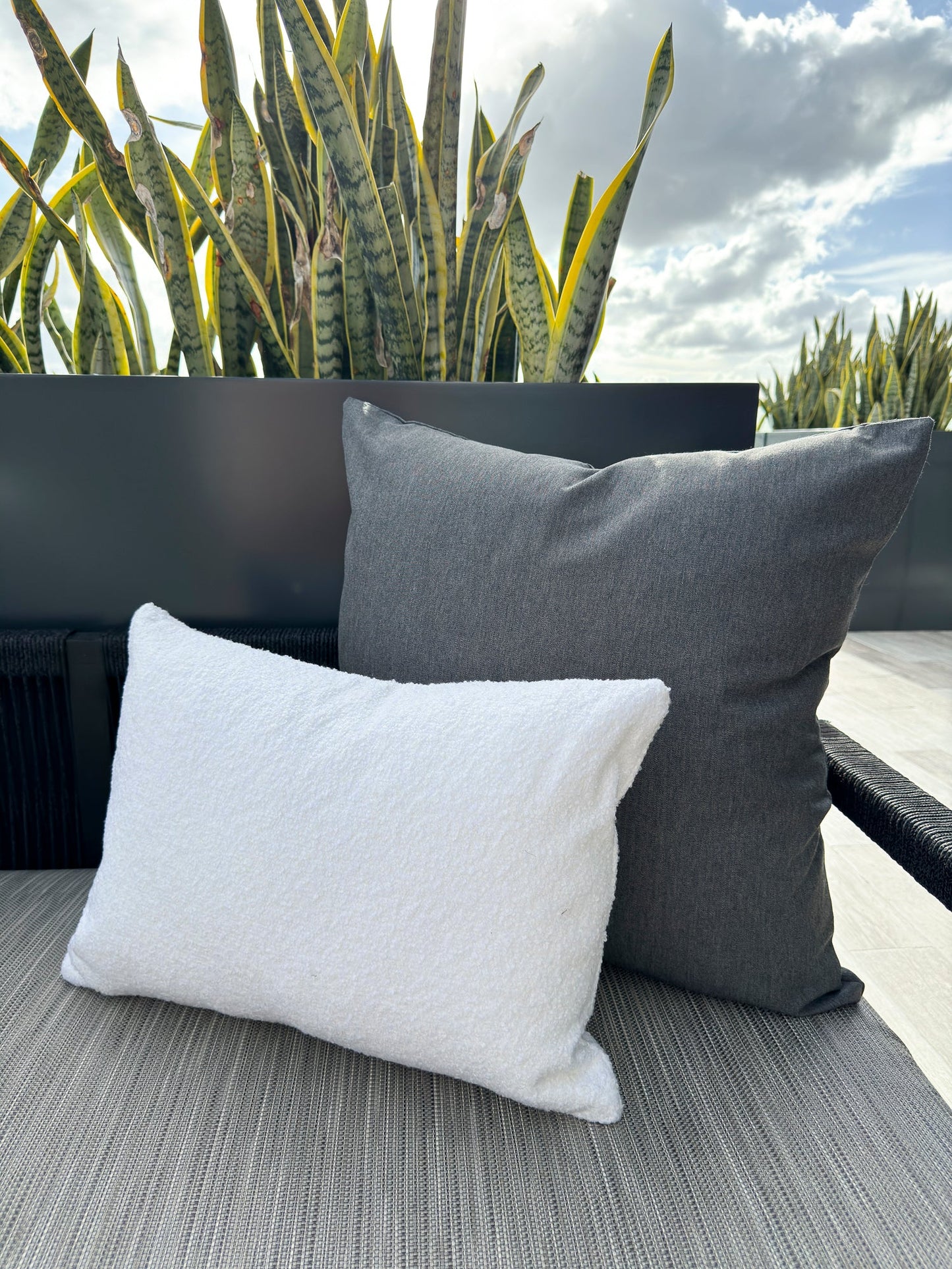 Essential Dark Grey Indoor Outdoor Pillows