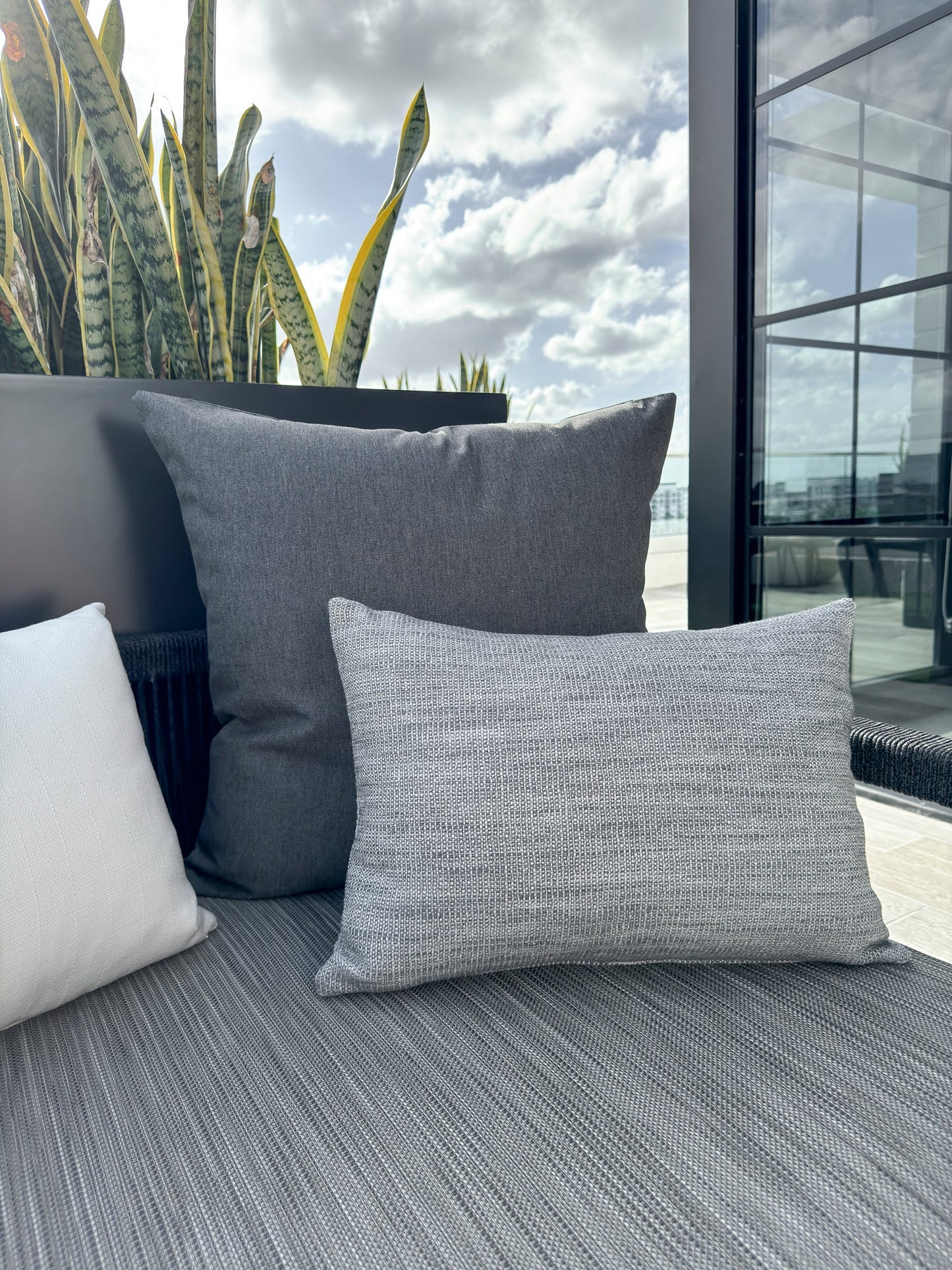 Essential Dark Grey Indoor Outdoor Pillows