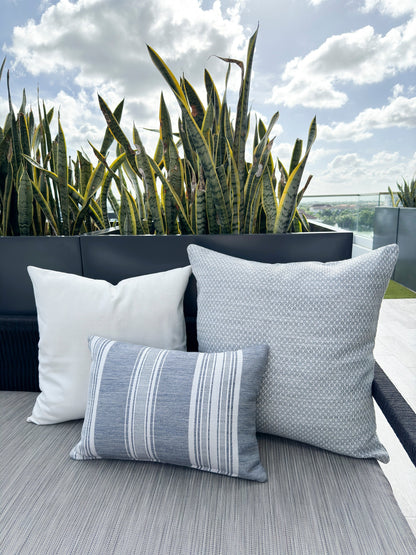 Beach Club Indigo Stripe Indoor Outdoor Pillow, Floor Pillow, Placemat, Table Runner Collection