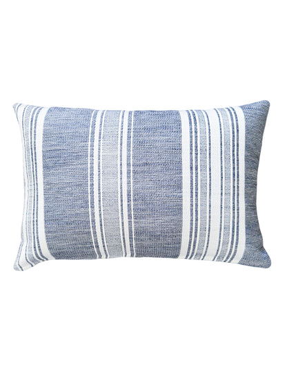 Beach Club Indigo Stripe Indoor Outdoor Pillow, Floor Pillow, Placemat, Table Runner Collection