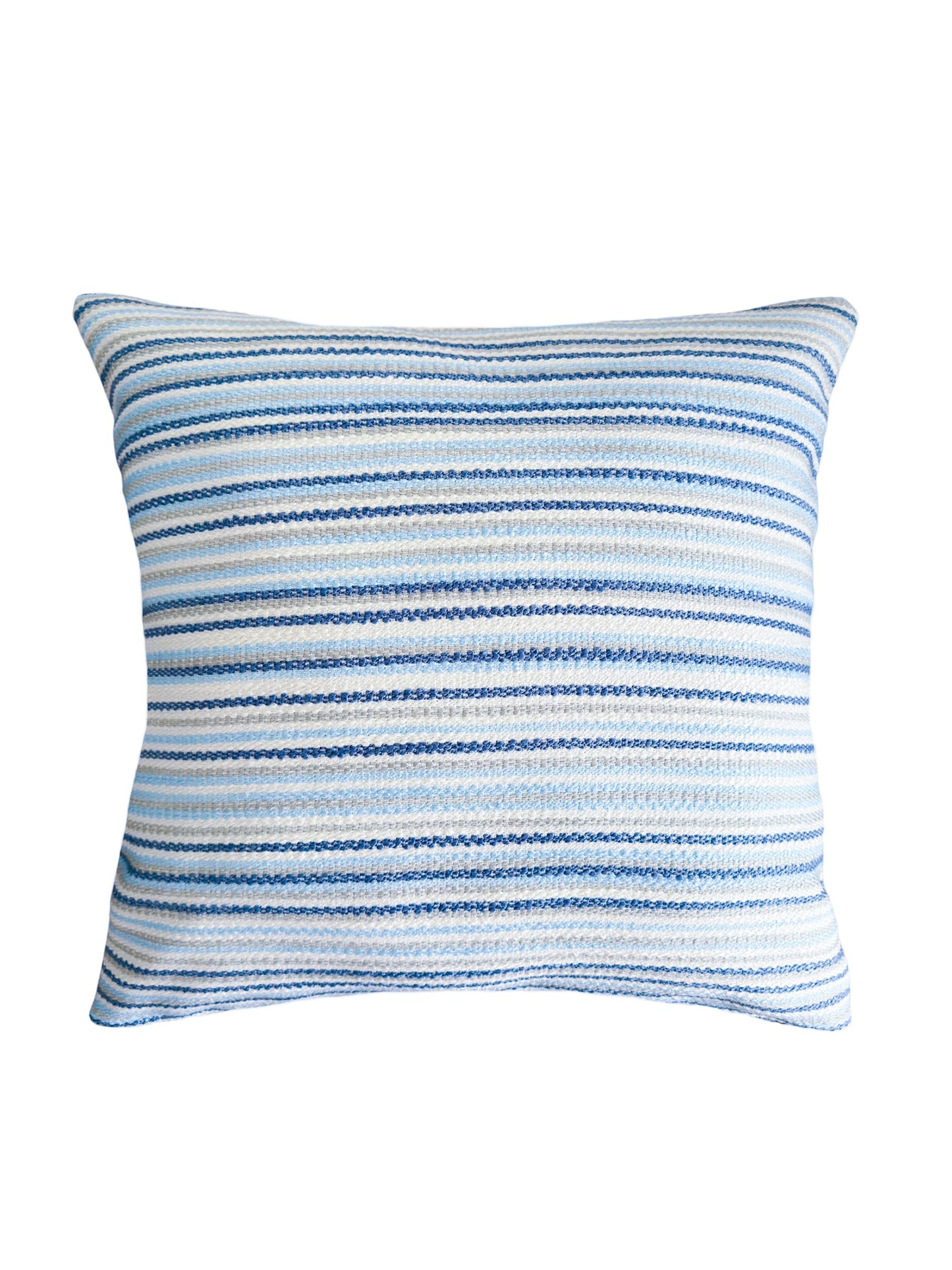 Blue Yacht Stripe Indoor Outdoor Table Runner, Placemats, and Pillows - PureAir Collection