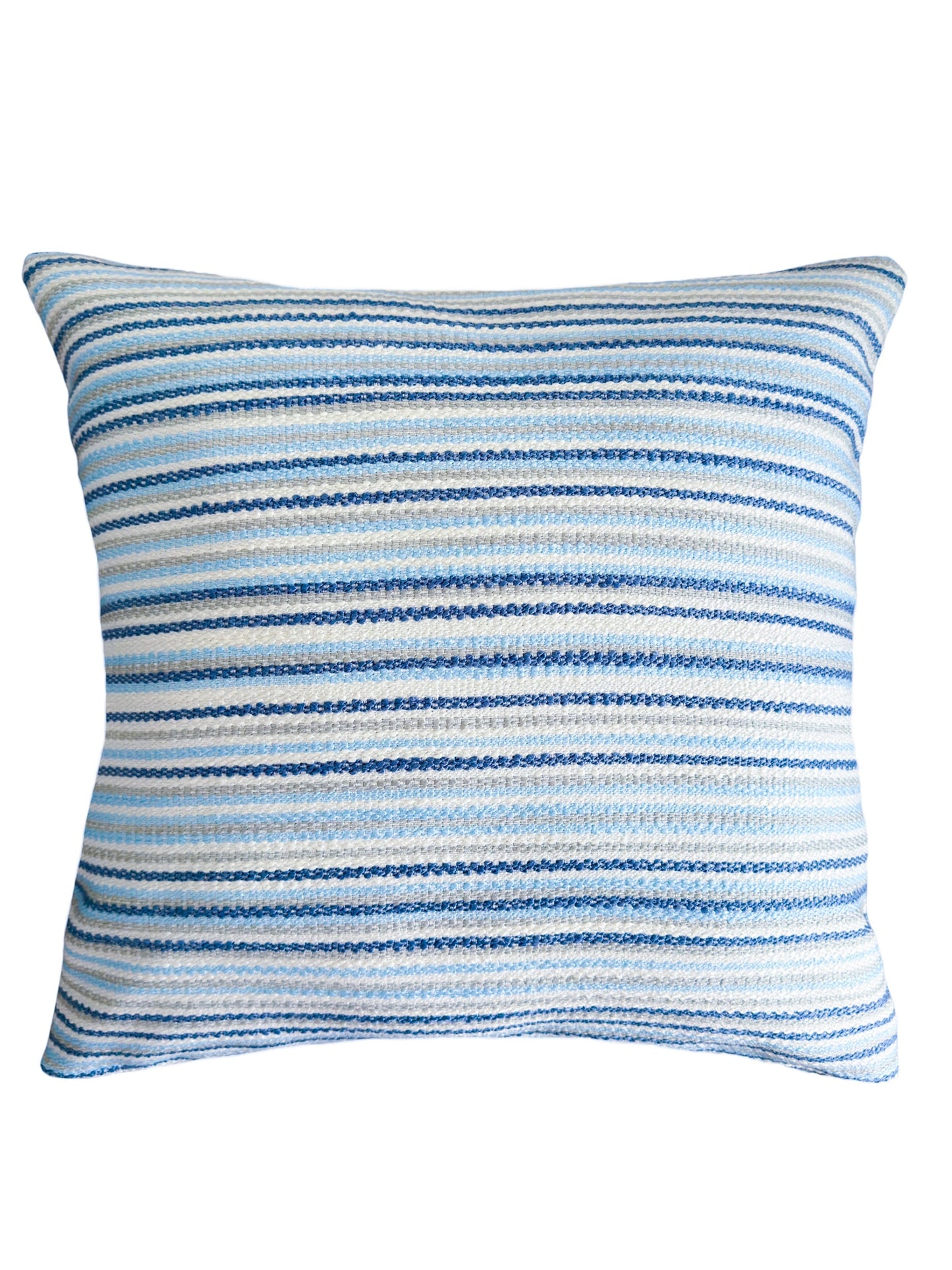 Blue Yacht Stripe Indoor Outdoor Table Runner, Placemats, and Pillows - PureAir Collection