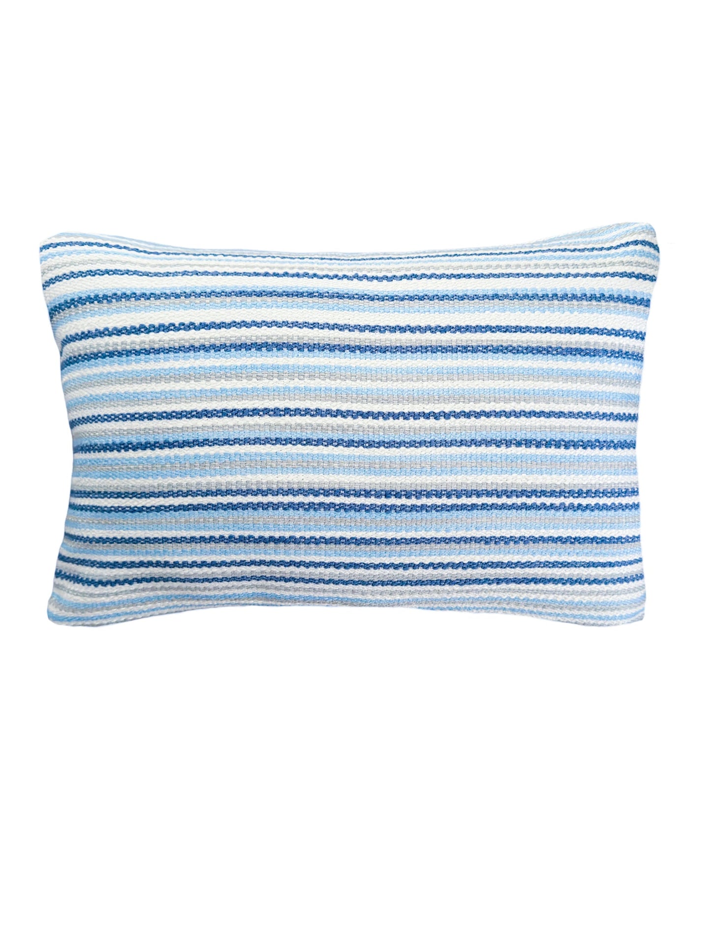 Blue Yacht Stripe Indoor Outdoor Table Runner, Placemats, and Pillows - PureAir Collection