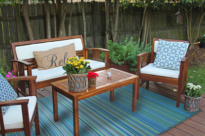 Fiesta 1099 Blue Outdoor Rug - Erbanica