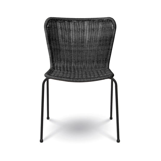 Calabria Wave Stackable Dining Chair - Black