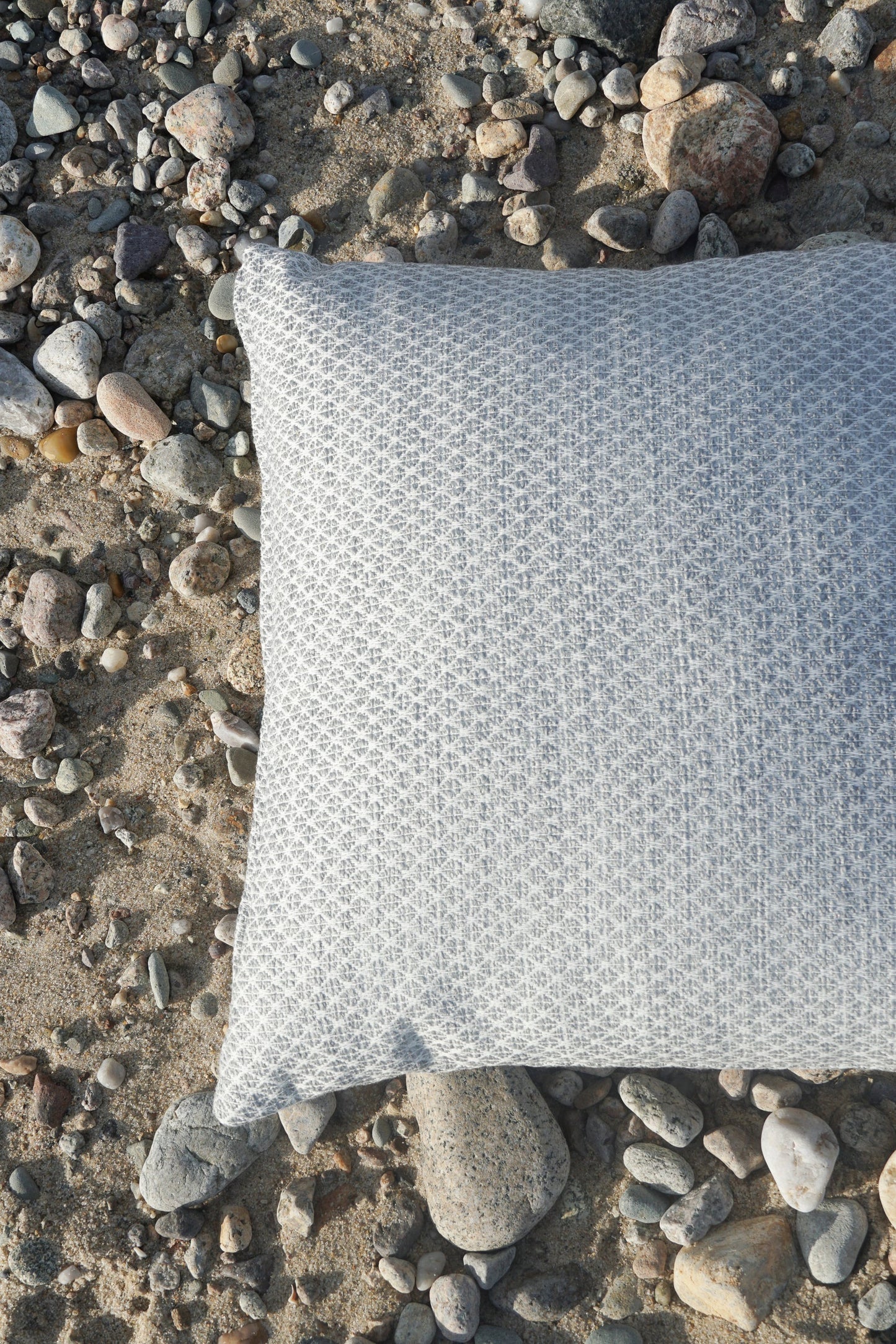 Coastal Breeze Grey Indoor Outdoor Pillow, Placemat, and Table Runner Collection