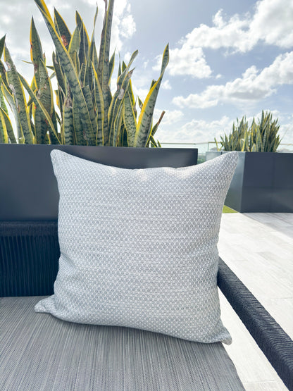 Coastal Breeze Grey Indoor Outdoor Pillow, Placemat, and Table Runner Collection