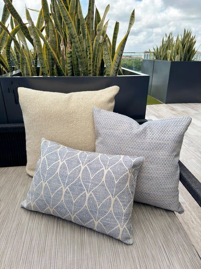 Cool Tropics Indigo Indoor Outdoor Pillow, Placemat & Table Runner Collection