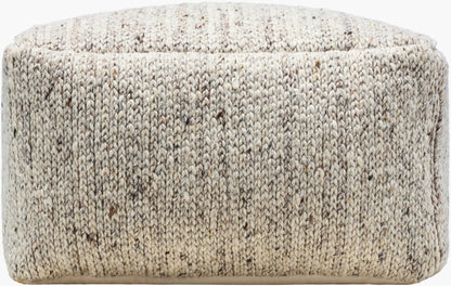 Derby Dark Brown Oatmeal  Wool Pouf