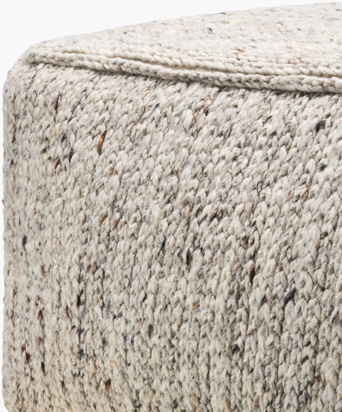 Derby Dark Brown Oatmeal  Wool Pouf