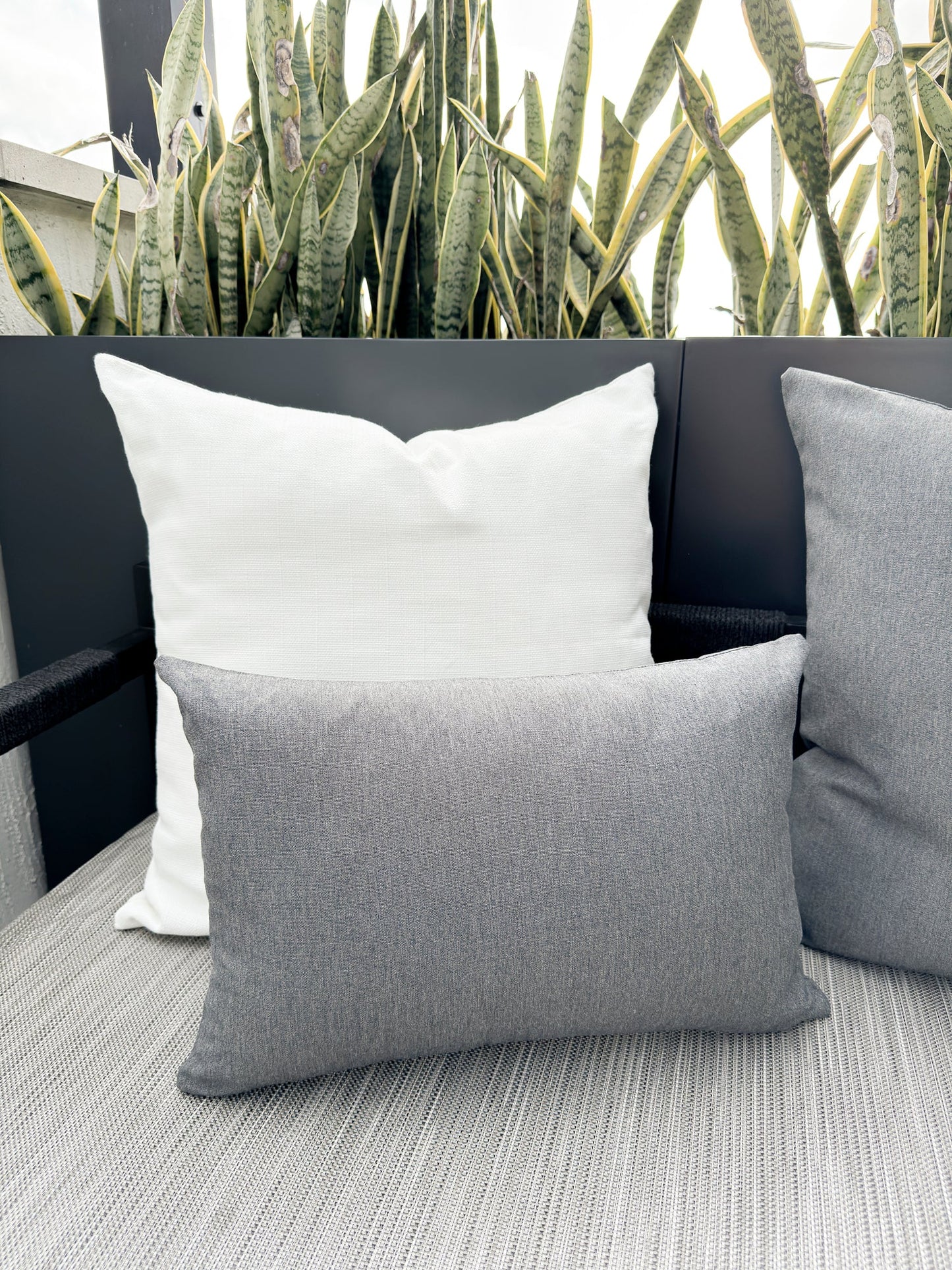 Luxe Essential Grey Indoor Outdoor Pillows