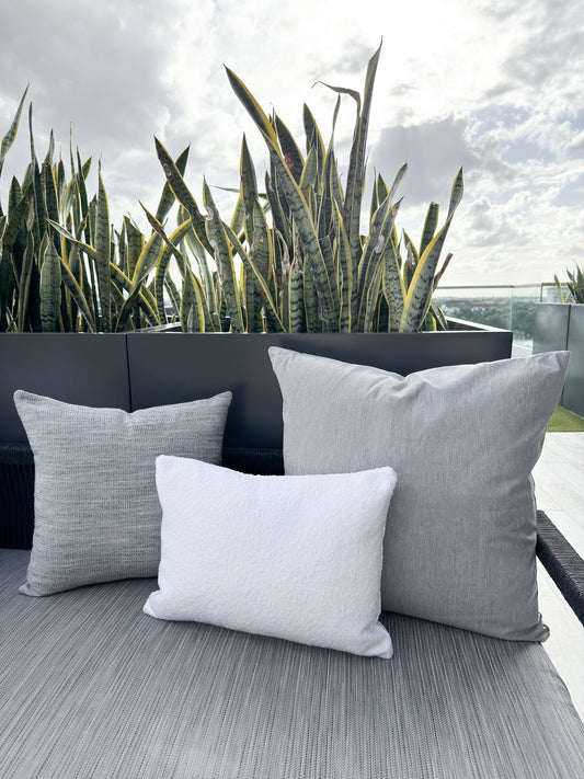 Luxe Essential Grey Indoor Outdoor Pillows