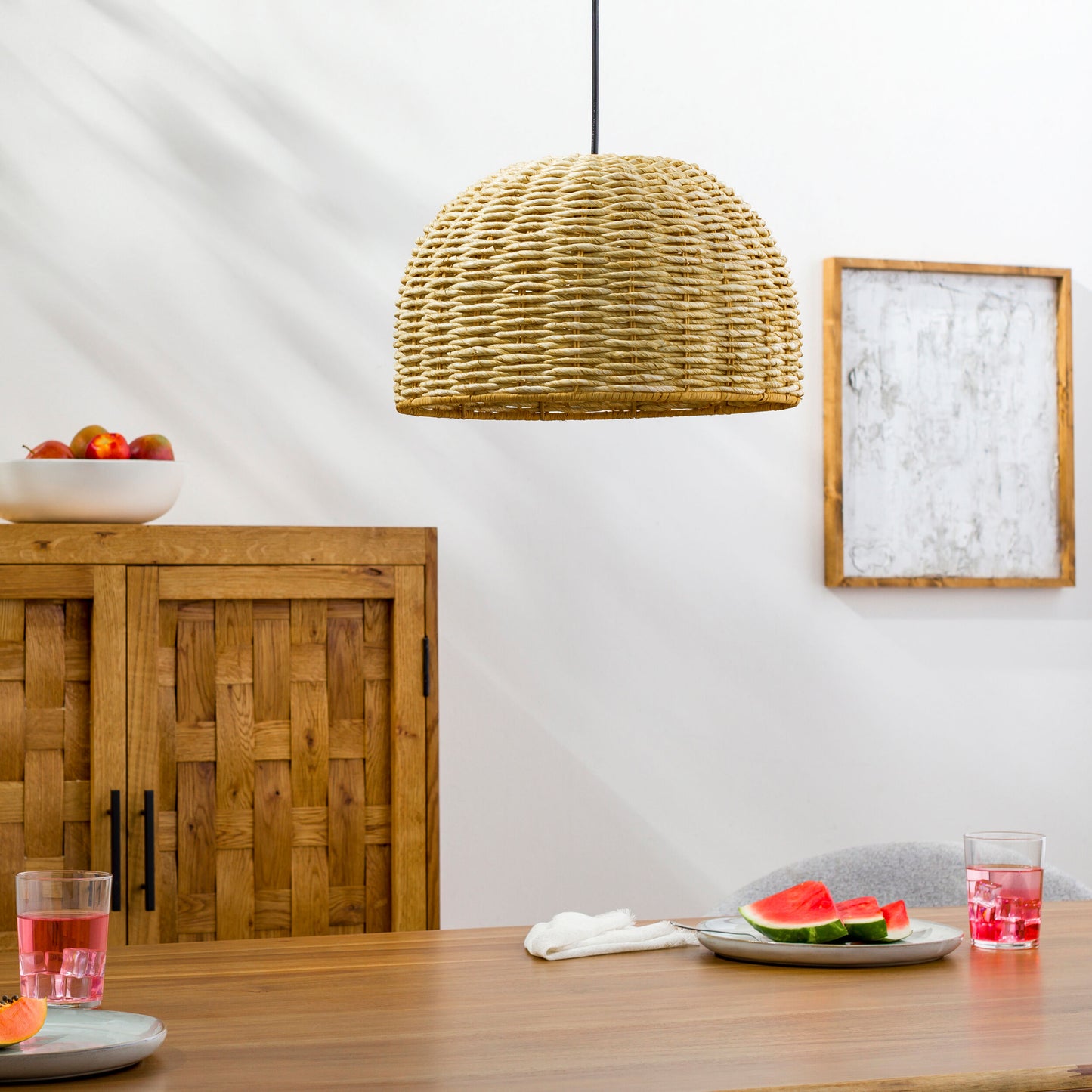 Maser Seagrass Dome Pendant Light