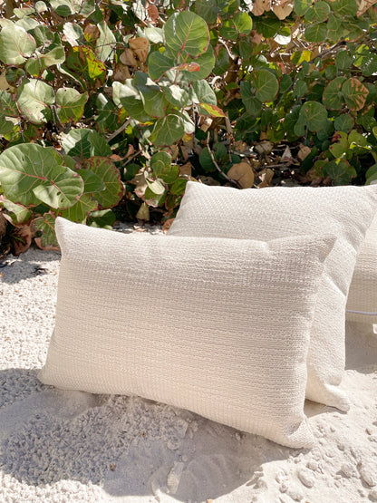 Natural Waves Beige Indoor Outdoor Table Runner, Placemat, Pillow & Floor Pillow Collection