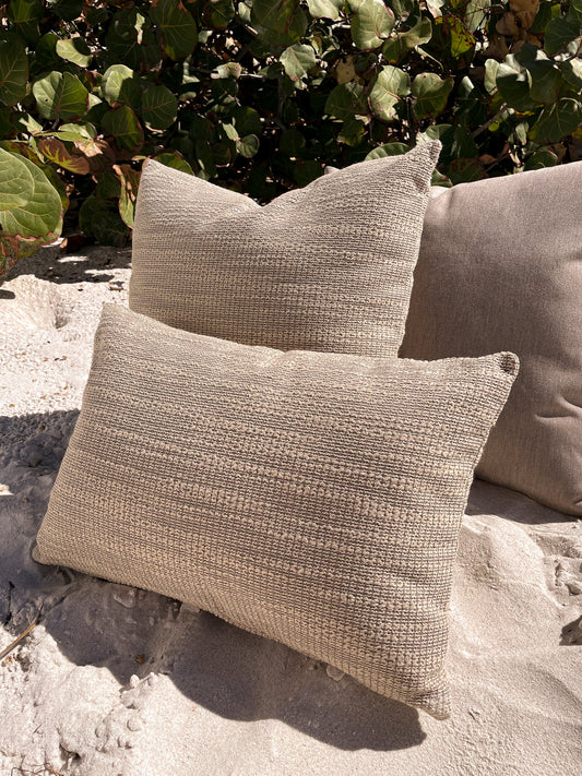 Natural Waves Mocha Indoor and Outdoor Pillow