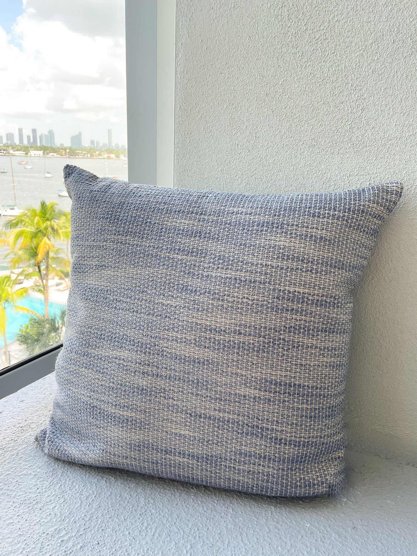 Natural Waves Indigo Indoor Outdoor Pillows, Placemats & Table Runner - PureAir Technology