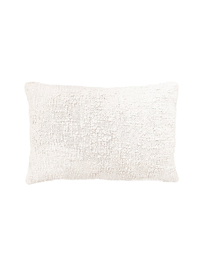 Cozy Cotton White Ivory Boucle Lumbar Pillow 14x20