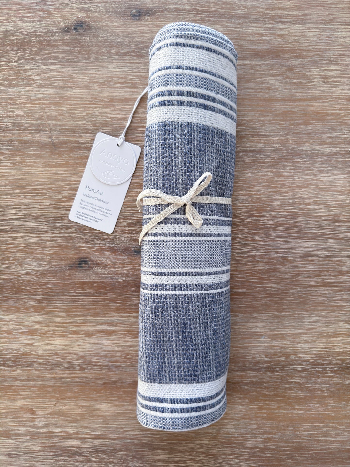 Beach Club Indigo Stripe Indoor Outdoor Pillow, Floor Pillow, Placemat, Table Runner Collection