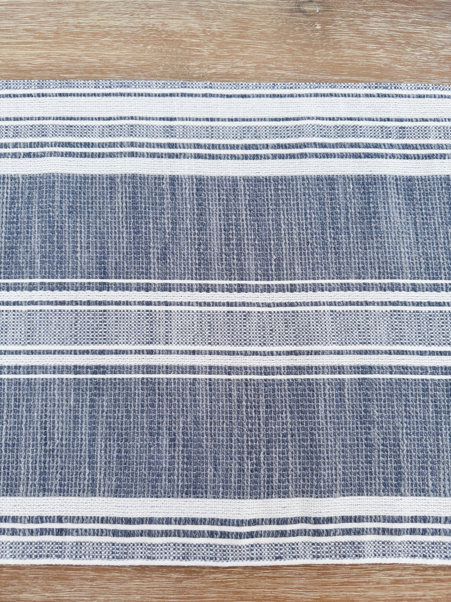 Beach Club Indigo Stripe Indoor Outdoor Pillow, Floor Pillow, Placemat, Table Runner Collection