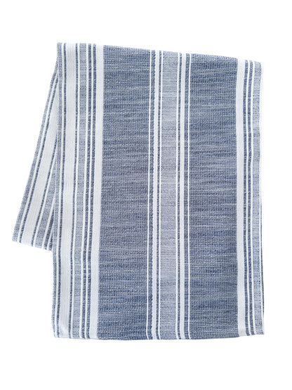 Beach Club Indigo Stripe Indoor Outdoor Pillow, Floor Pillow, Placemat, Table Runner Collection