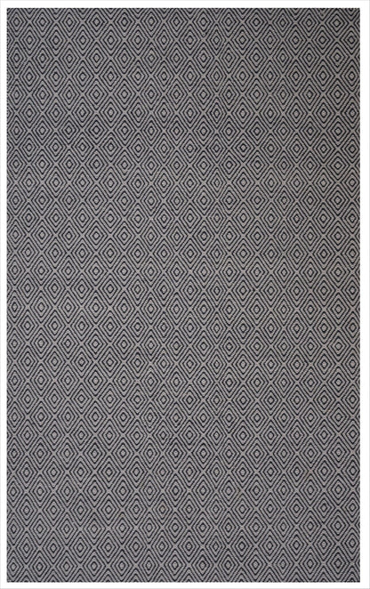Chicago Flat Weave Reversible Wool Grey/Black Area Rug ANCHORED IN MUSKOKA