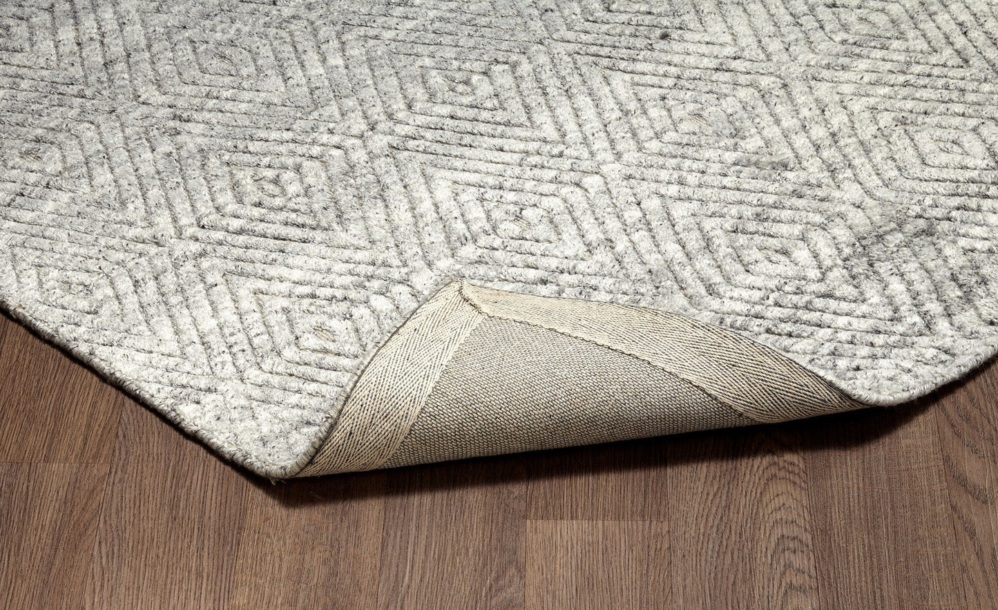 Estelle Hand Loomed Wool Silver Area Rug ANCHORED IN MUSKOKA