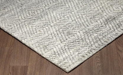 Estelle Hand Loomed Wool Silver Area Rug ANCHORED IN MUSKOKA