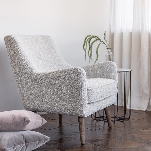 Evan Chair - Grey Boucle ANCHORED IN MUSKOKA