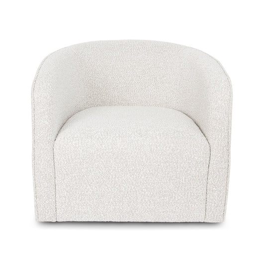 Evita Swivel Chair – Off White - Boucle