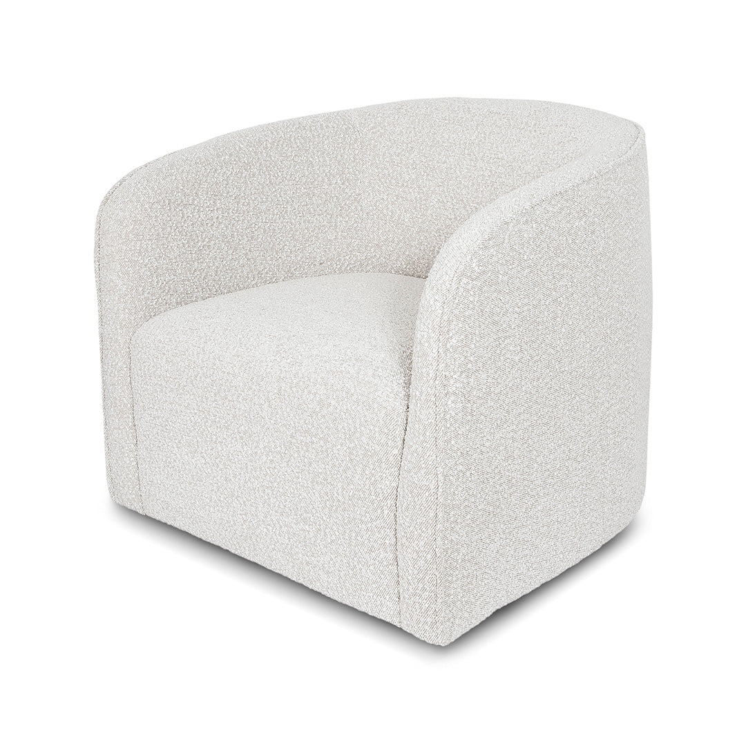 Evita Swivel Chair – Off White - Boucle