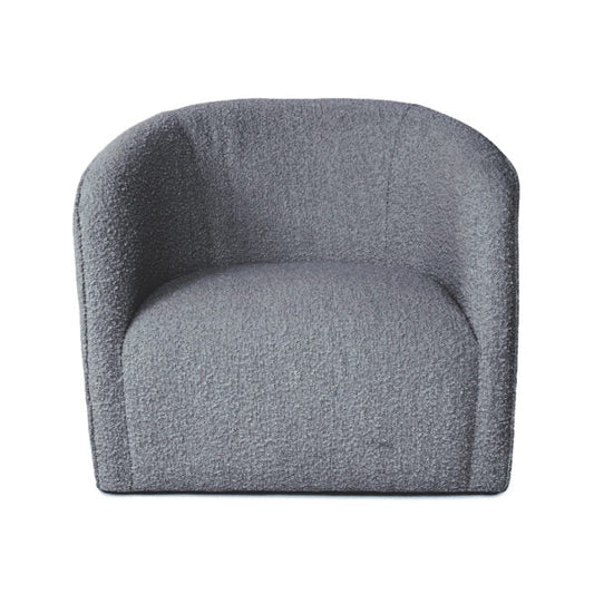 Evita Swivel Chair - Slate Boucle ANCHORED IN MUSKOKA