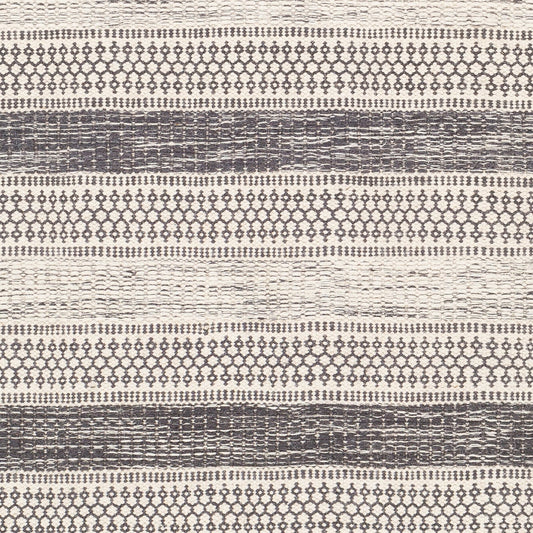 Grey Striped Wool Area Rug ANCHORED IN MUSKOKA